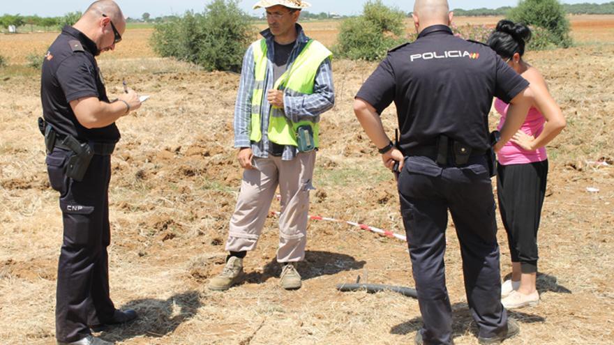 Actuación de la Policía Nacional ante el hallazgo de restos óseos en Coria.