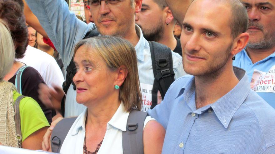 Carmen y Carlos en la manifestación celebrada este viernes en Granada