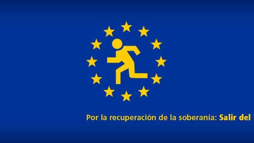 Imagen utilizada en la campaña de Frente Cívico que propone que España salga del euro.