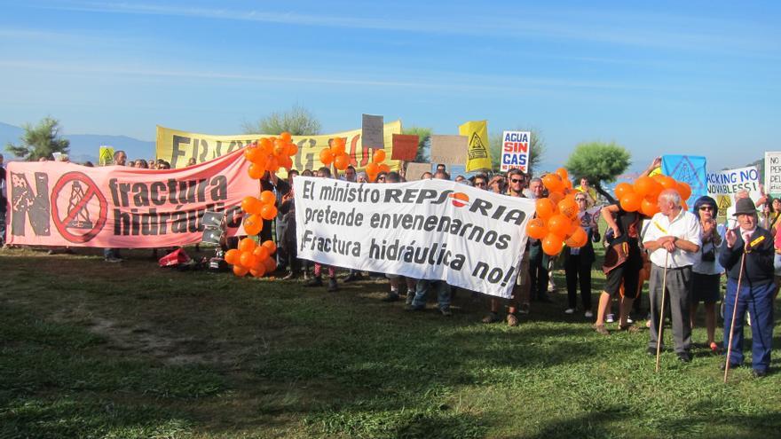 Manifestación en Soria contra el fracking.