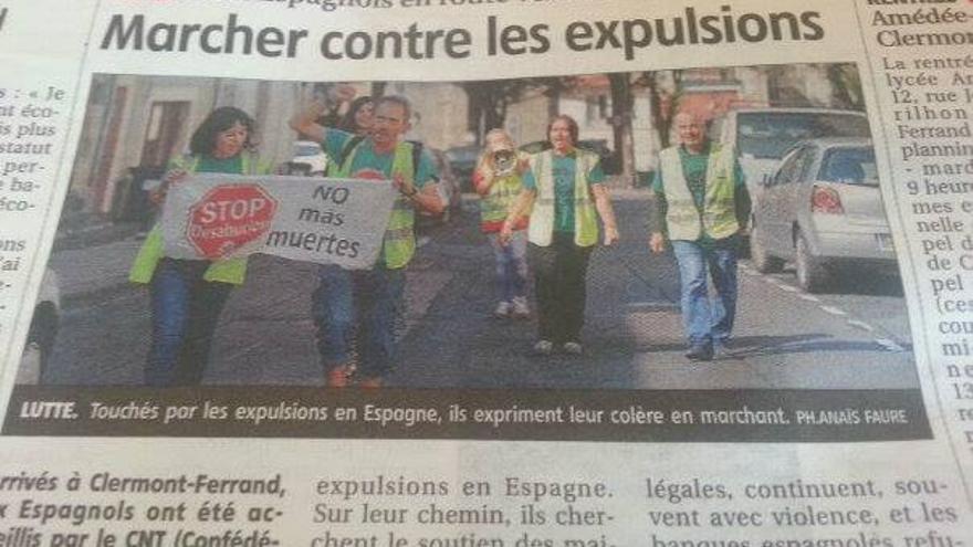 La prensa francesa dedica informaciones a los integrantes de la marcha contra los desahucios/ Foto: CR