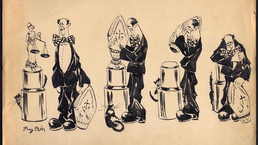 'Juego... Sucio', una muestra del humor gráfico de Acín que puede verse en el Museo Pablo Serrano. 