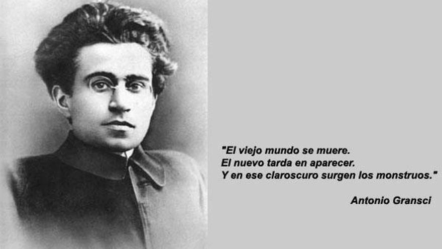 Antonio Gramsci (montaje encontrado en Internet)