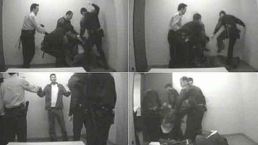 Imagen del vídeo de las agresiones sufridas por Lucian Paduraru.Fuente Archivo.