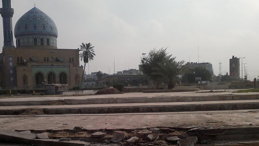 La plaza del Paraíso de Bagdad en 2011, donde en 2003 tropas de EEUU derrumbaron ante las cámaras la estatua de Sadam Hussein (Foto: Olga Rodríguez)