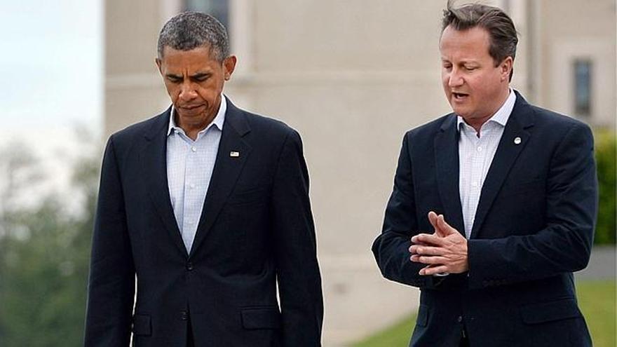 El presidente de Estados Unidos, Barack Obama, y el primer ministro de Reino Unido, David Cameron (Efe)