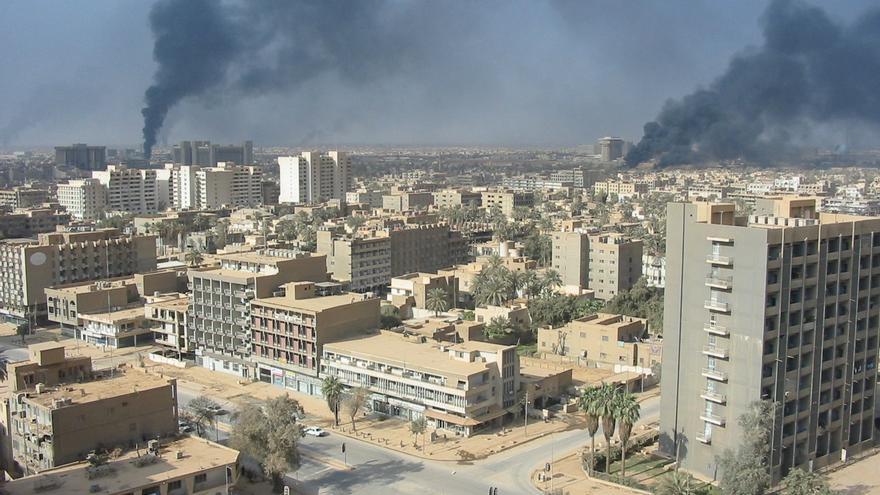 Vista de Bagdad durante los bombardeos de 2003 (Foto: Olga Rodríguez)