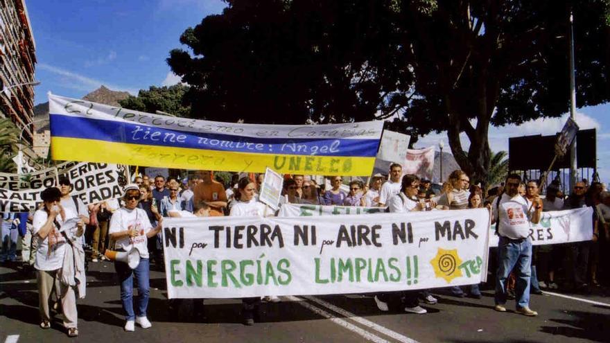 Manifestación tendido eléctrico en Vilaflor