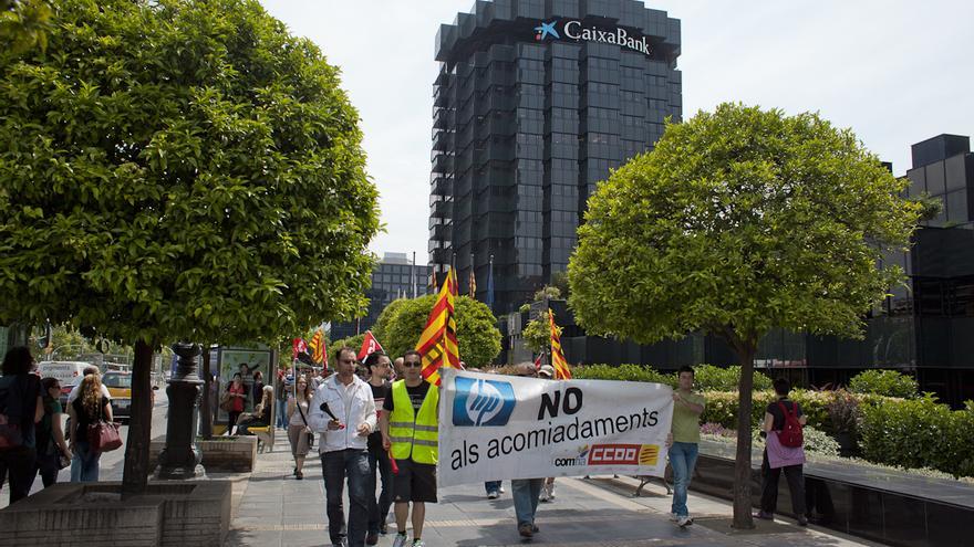 Manifestación de trabajadores de la empresa Hewlett-Packard en Barcelona. /ENRIC CATALÀ