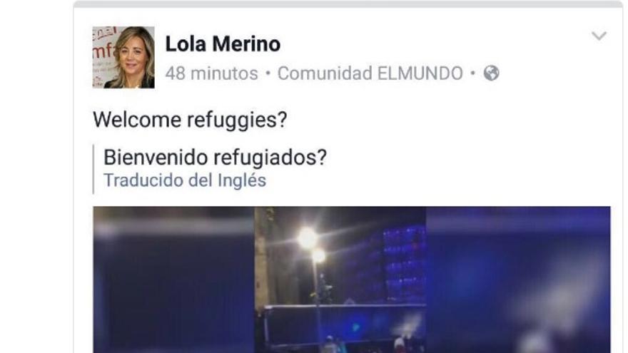 Comentario de Lola Merino en Facebook