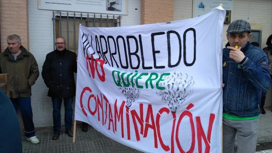 Un momento de la protesta en Villarrobledo
