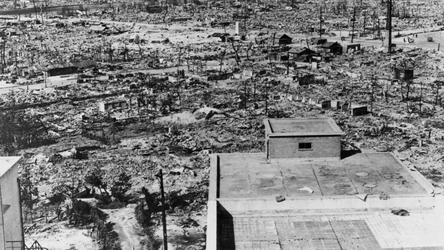 Aspecto de la ciudad tras la bomba atómica