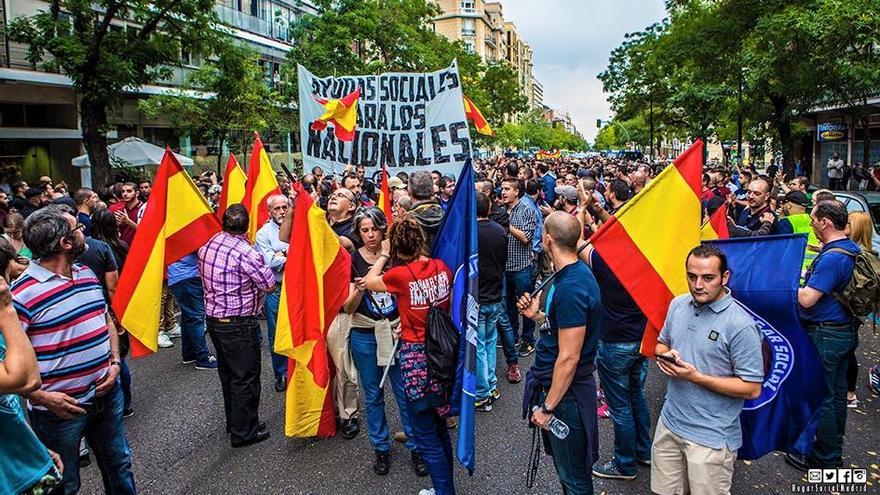Integrantes de Hogar Social Madrid en una manifestación en Septiembre del año pasado. Foto: Facebook