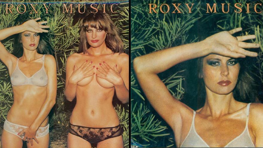 Un vinilo de Roxy Music antes y después de ser retocado por la censura franquista