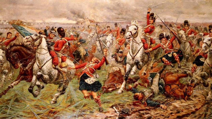 'La carga de los escoceses grises en Waterloo', de Stanley Berkeley