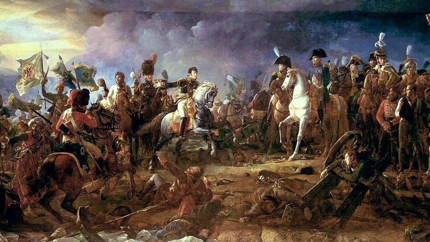 El general Rapp informa a Napoleón de la carga contra los rusos, pintura del barón Gérard