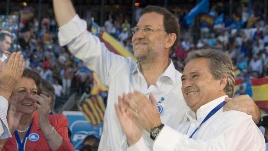 El presidente de la Diputación de Valencia, Alfonso Rus, junto a Mariano Rajoy