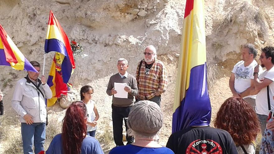 Francisco 'Quico' Martínez-López en el homenaje a los asesinados por el franquismo en El Barranco de Aigues