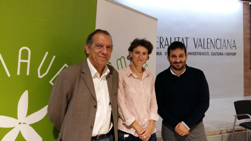 Miguel Soler, Vicent Marzà y María Oliver en la presentación del proyecto Primavera Educativa