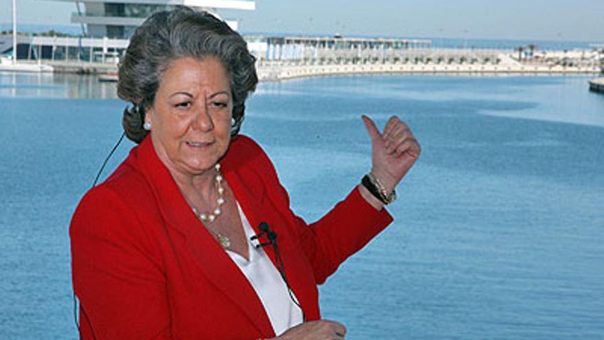 Rita Barberá, en el Puerto de Valencia. 