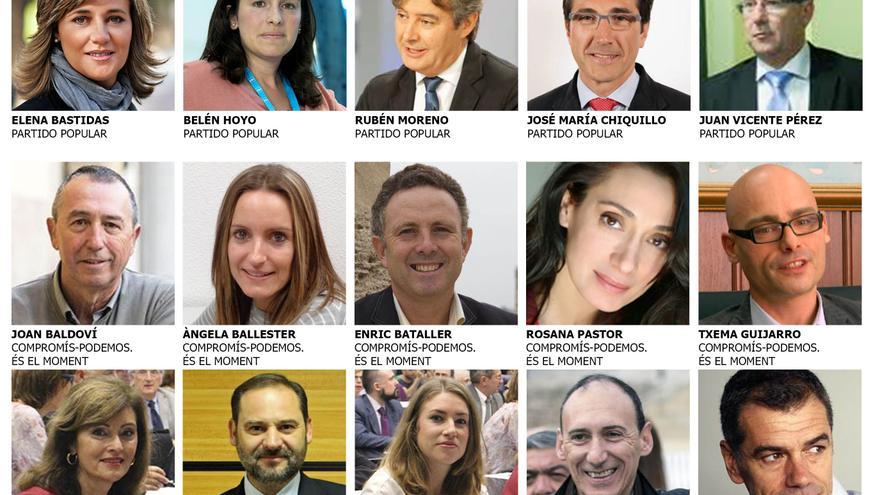 Los 15 diputados en el Congreso por la provincia de Valencia