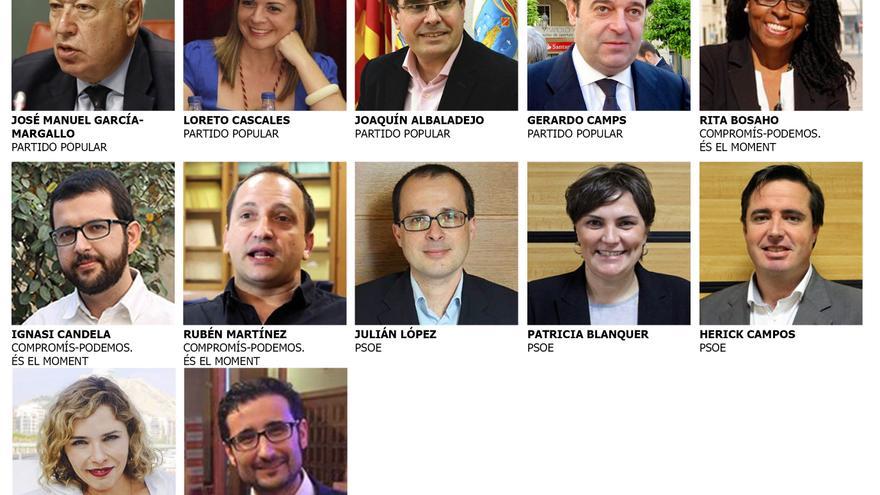 Los 12 diputados en el congreso por la provincia de Alicante