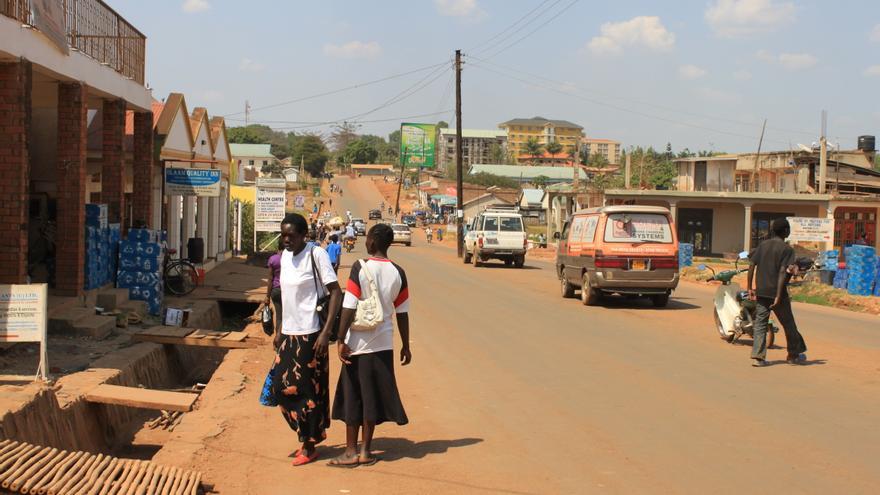 Calles de Gulu, la principal ciudad de la región del norte más afectada por el conflicto Acholiland