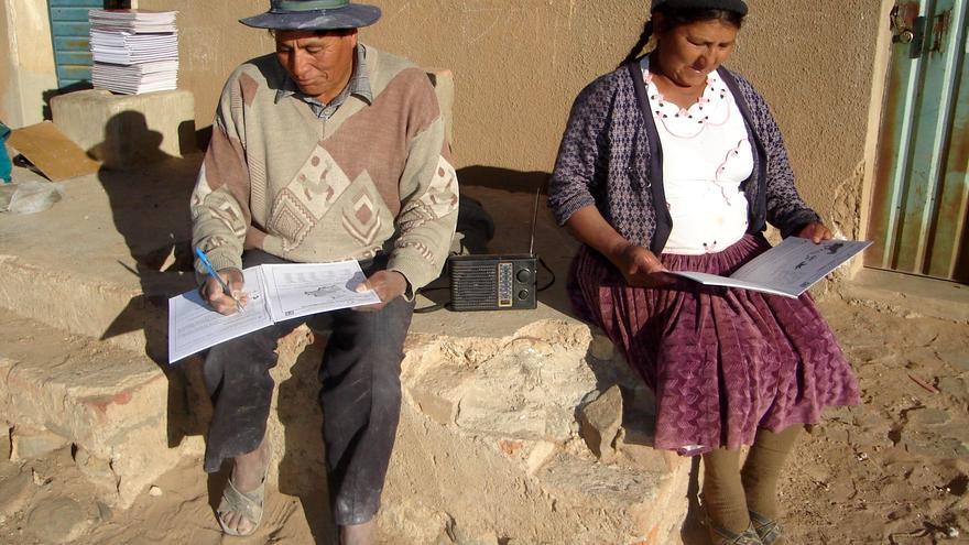 Participantes del proyecto de eduación a distancia de Betanzos, Bolivia. 