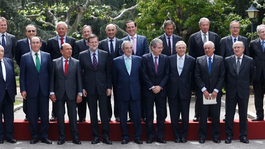 La foto oficial de la reunión de Rajoy y los principales dirigentes empresariales. Foto: Presidencia del Gobierno