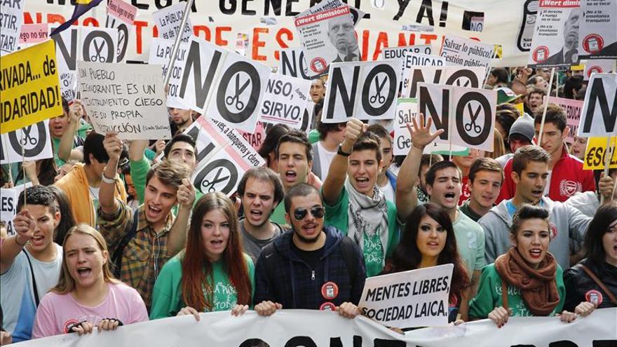 Los estudiantes recorren Madrid con gritos a favor de una huelga general