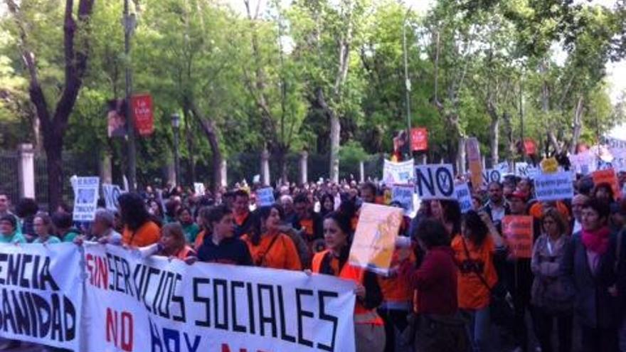 La protesta de las mareas de este sábado en Madrid / D.N.
