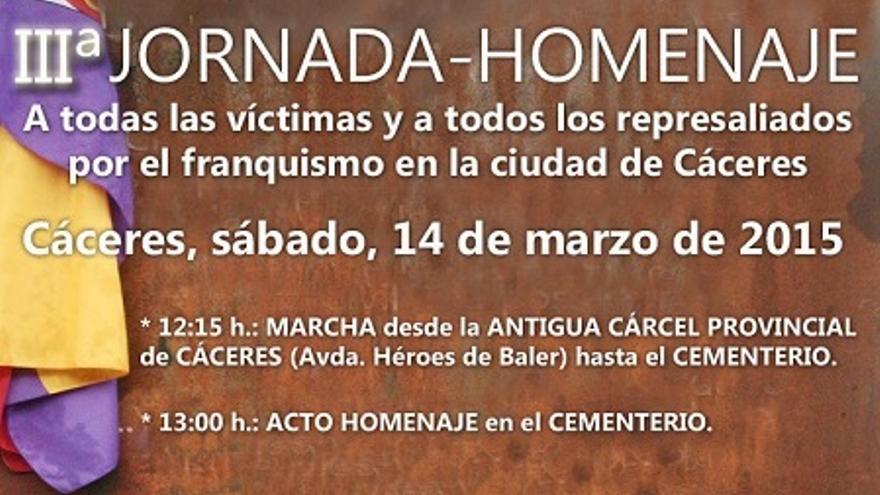 Fotografía de la jornada homenaje organizada en Cáceres 