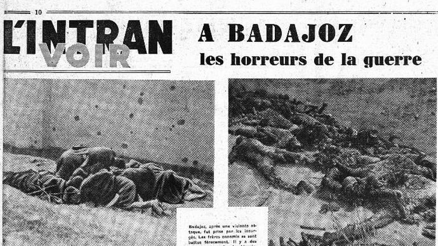 La matanza de Badajoz en un periódico francés 