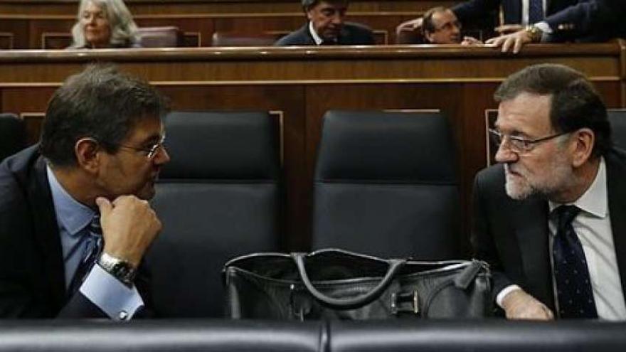 Catalá y Rajoy en el Congreso. Archivo EFE. 