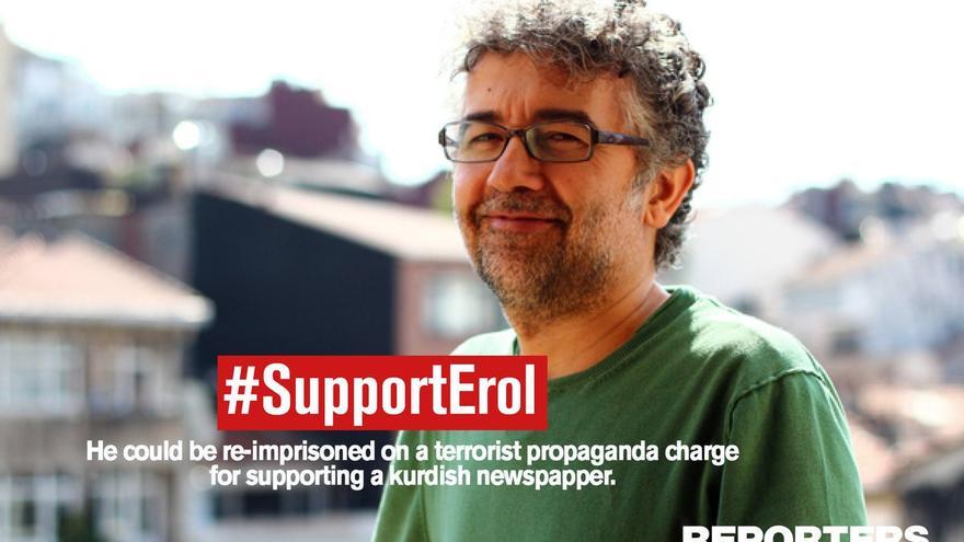 Erol Önderoglu en una imagen de campaña de Reporteros Sin Fronteras, donde es representante de Turquía