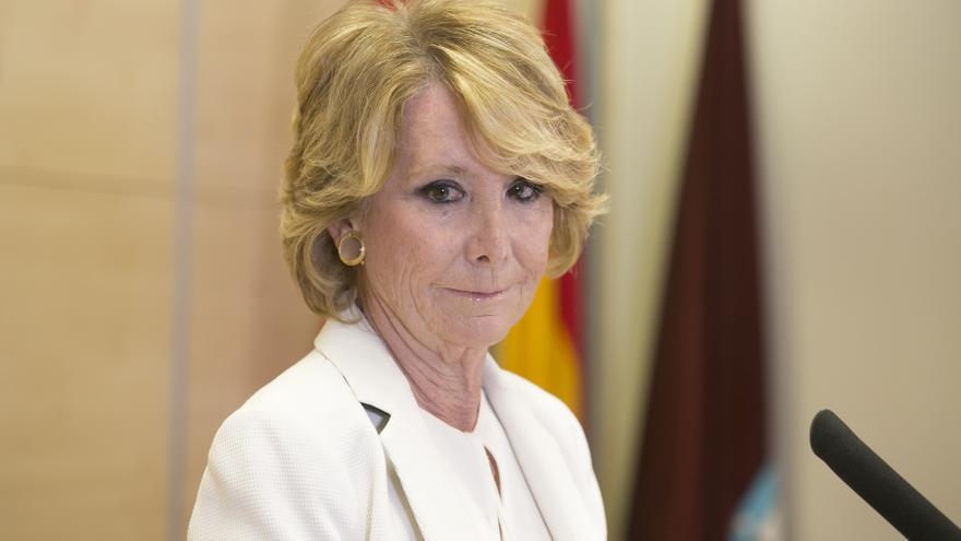 Esperanza Aguirre anuncia su dimisión como concejal del Ayuntamiento de Madrid, el 24 de abril de 2017.