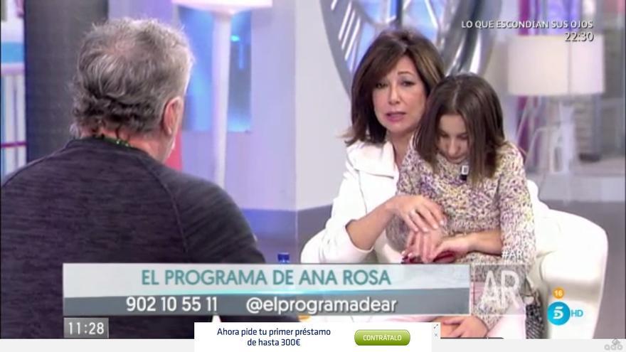 Fernando Blanco y su hija en el programa de Ana Rosa Quintana.