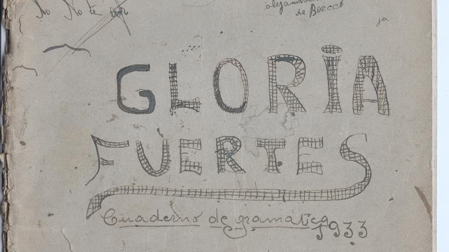 Cuaderno de gramtica de una joven Gloria Fuertes