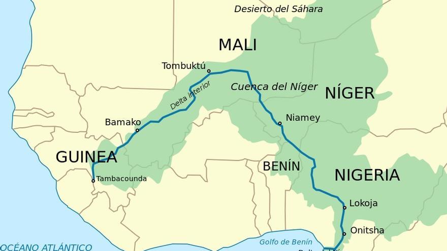Mapa de la cuenca del ro Nger. Wikipedia. 