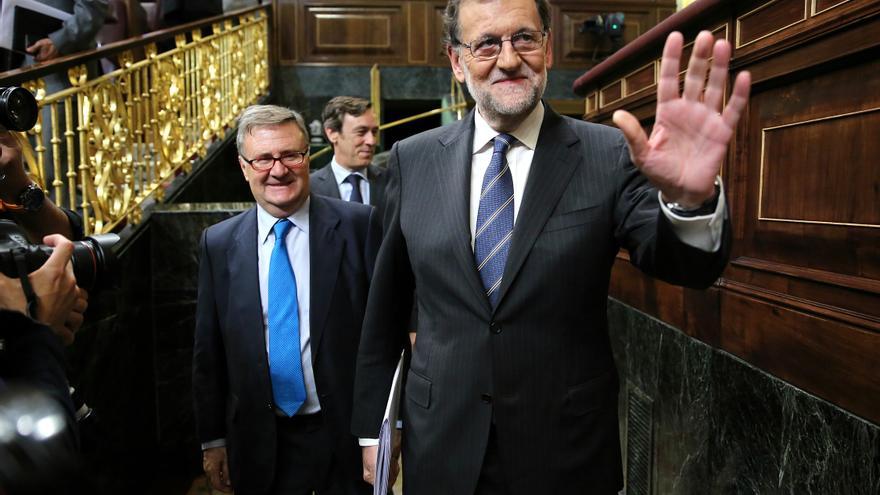 Mariano Rajoy, a su entrada en el Congreso de los Diputados antes del discurso de investidura este miércoles 26 de octubre de 2016