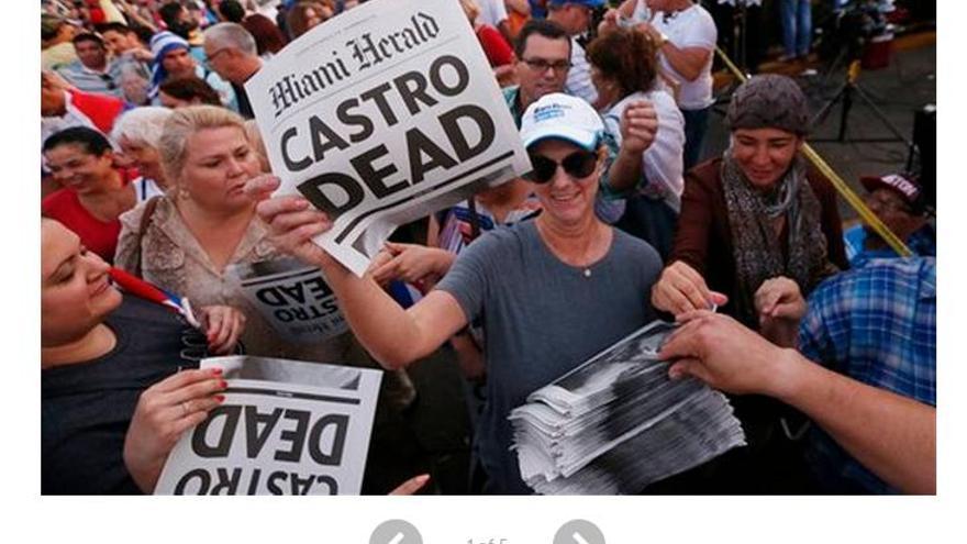 Miami Herald con el titular "Castro Muerto"