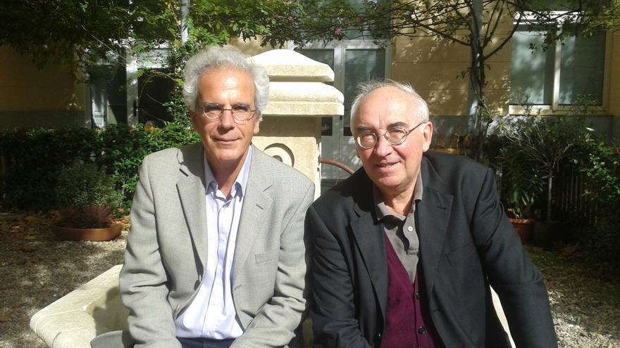 Pierre Dardot (izda) y Christian Laval (dcha) en su última visita a Barcelona en octubre de 2105  