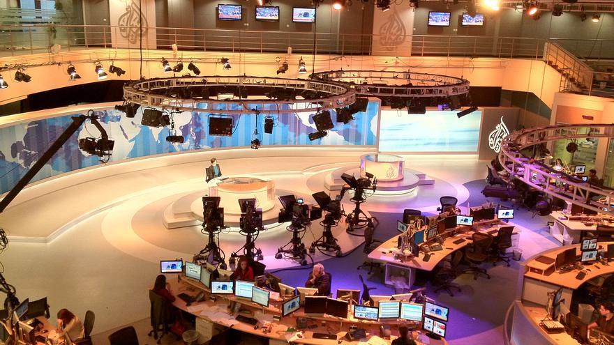 Plató principal de la redacción de Al Jazeera en Qatar. 