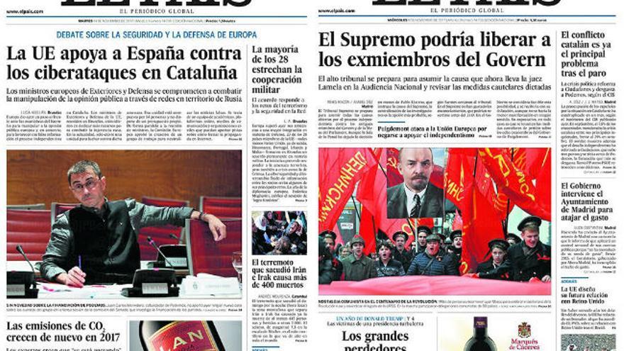 Portadas del diario El País