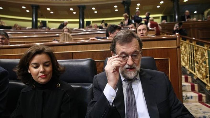 Soraya Saénz de Santamaría y M. Rajoy