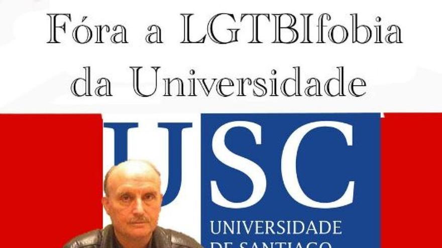 Cartel de Esquerda Unida contra las declaraciones homófobas del profesor