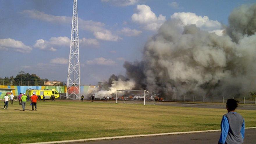Incendio pista olímpica. Foto: Prensa Gobernación del Estado Bolívar