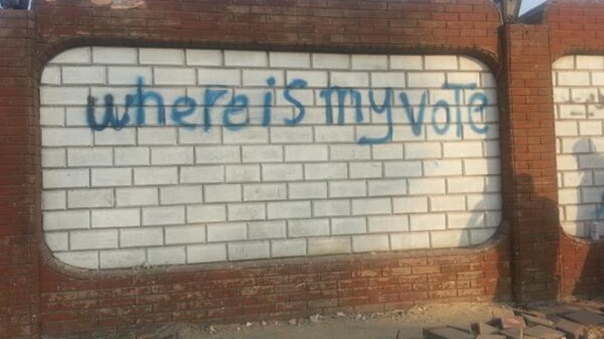 Pintada en El Cairo: "¿Dónde está mi voto?" (Evan Hill)