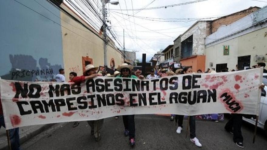Protesta contra la impunidad y los asesinatos de campesinos en Honduras 