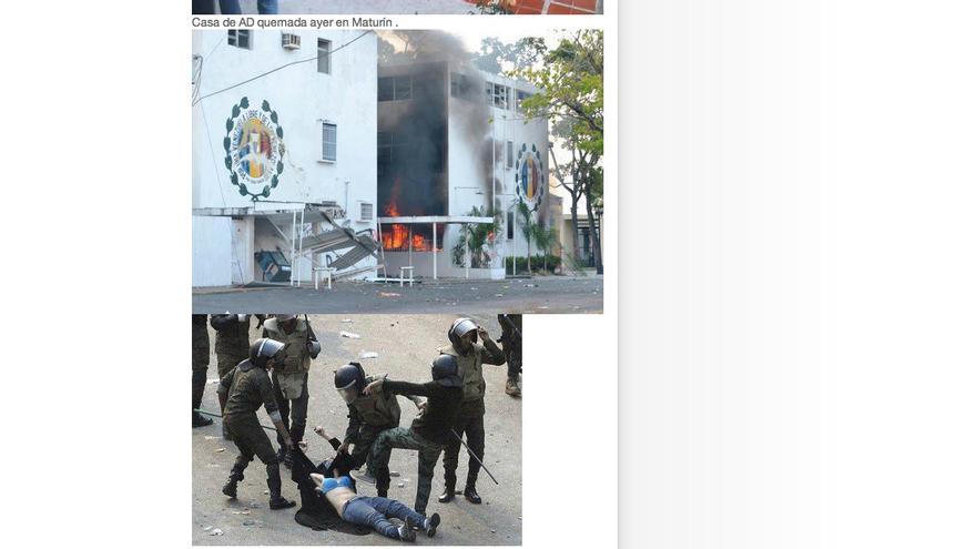 La represión egicia, entre fotos supuestamente recientes de los abusos policiales en Venezuela.